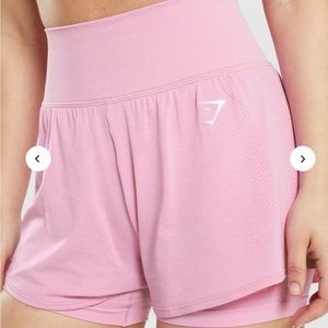 NWT vital seamless 2.0 gymshark shorts 2-in-1 pink marl M